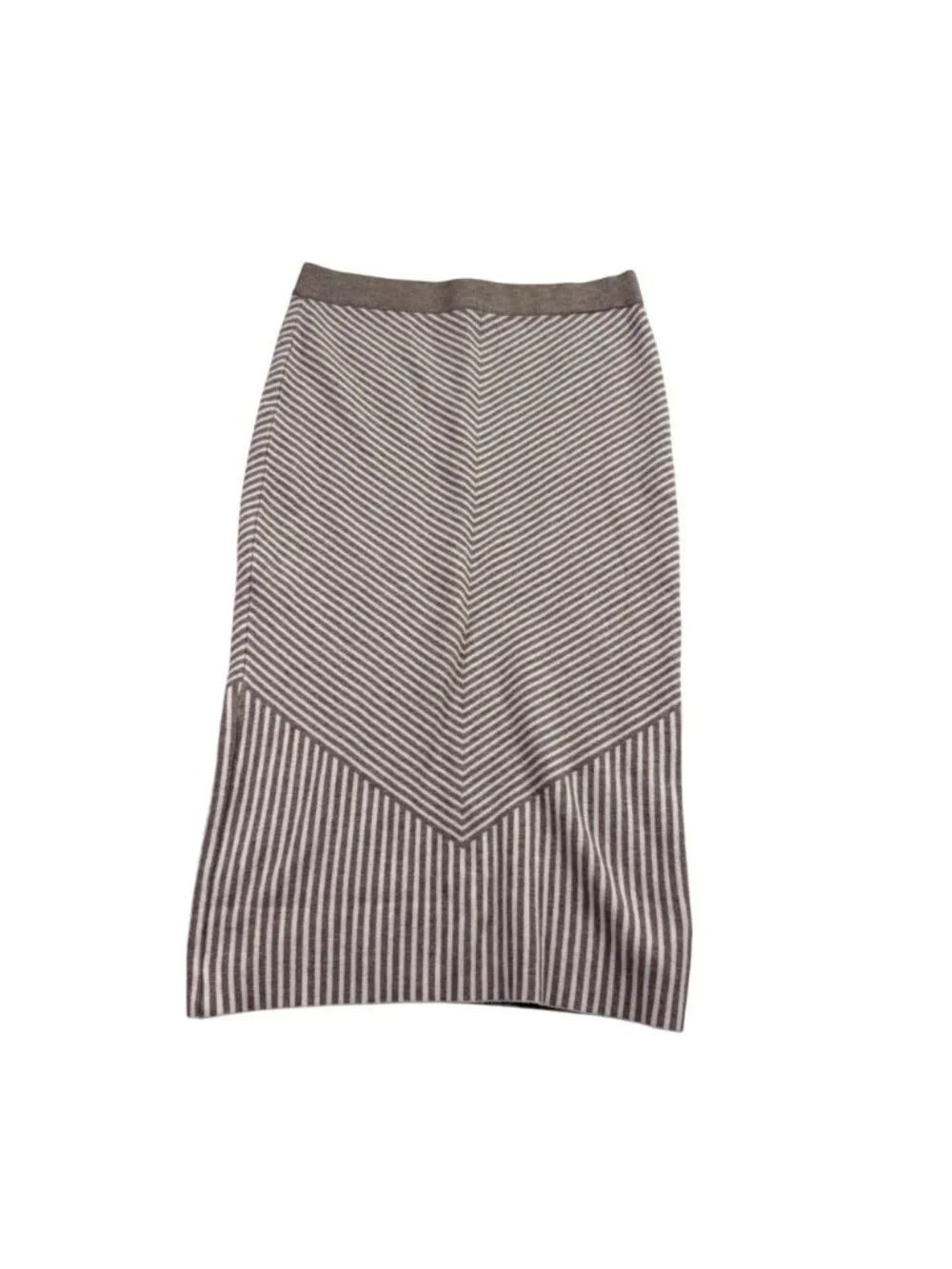 Rachel Zoe Womens Beige Striped Turtleneck Sweater & Maxi Skirt Set S